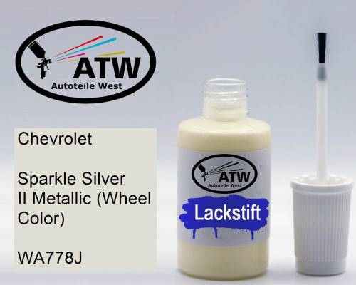 Chevrolet, Sparkle Silver II Metallic (Wheel Color), WA778J: 20ml Lackstift, von ATW Autoteile West.
